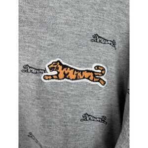 Le Tigre Men's Polo L Gray With Tiger Print All Over